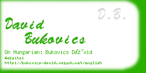 david bukovics business card